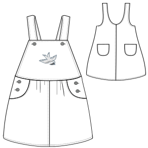 Fashion sewing patterns for BABIES Dresses Overall dress 0013